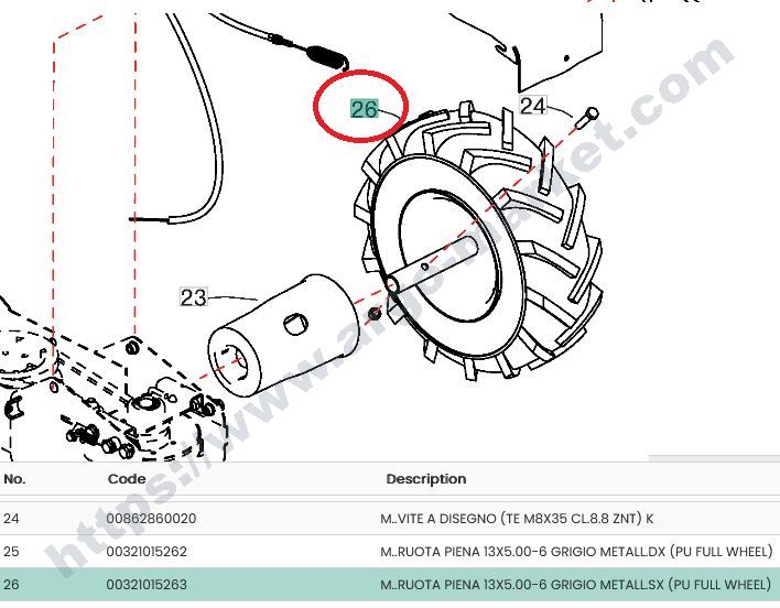 Eurosystems плътна гума с джанта 13 х 5 - 6, лява главна снимка