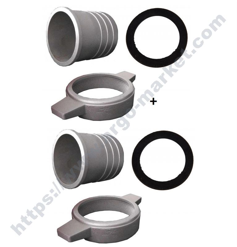 К-т щуцер, гайка и уплътнение 3 цола, метал, 2 бр главна снимка