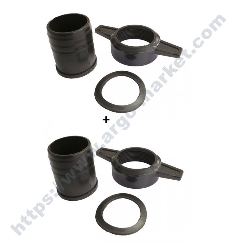 К-т щуцер, гайка и уплътнение 3 цола, пластмаса, 2 бр главна снимка
