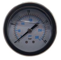 Манометър аксиален 1/4 с глицерин, 20 бара, неръждаем