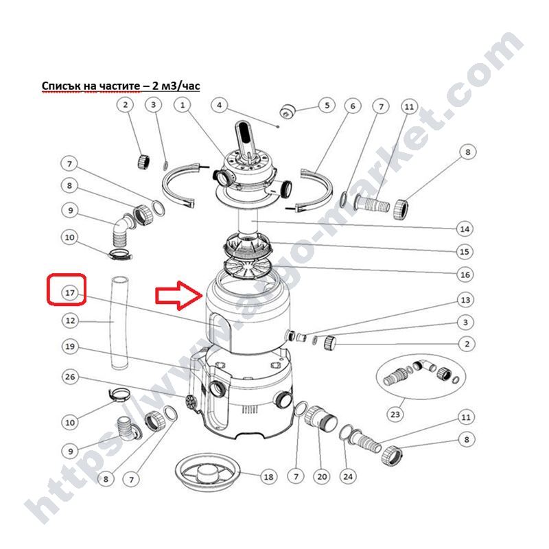 Корпус за филтър на Azuro 2 м3/ч главна снимка
