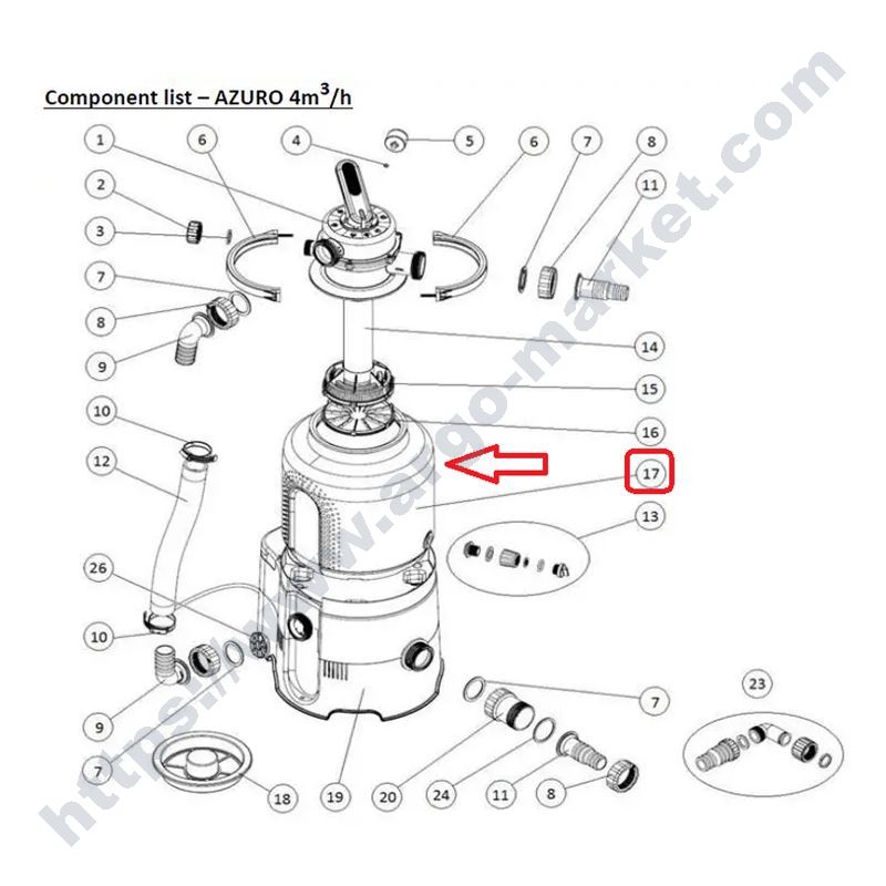 Корпус за филтър на Azuro 4 м3/ч главна снимка