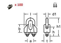 Клипс за метално въже 3 мм, 100 бр