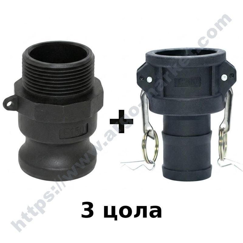 Камлок връзка 3"M цола, пластмаса главна снимка